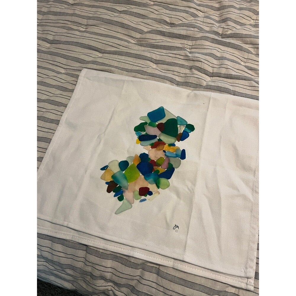 New Jersey State Seaglass Dish/Tea Towel - Picture 2 of 7